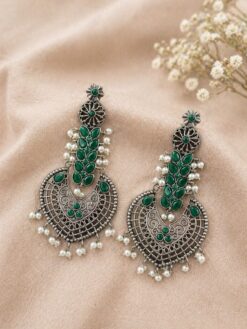 Floral Art Earring stylish brass jewelry design