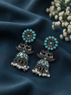 Designer Peacock Earring stylish brass jewelry design