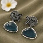 Unique Peacock Earring Stunning Traditional Jewelry for Ethnic Look - Blue
