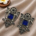 Silver Peacock Earring Elegant Design for Festive and Party Wear