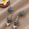 Antique Silver Earring vintage brass jewelry design