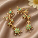 Gold Plated Earcuff Stylish Designer Jewelry for Trendy Statement Look - "MInt"