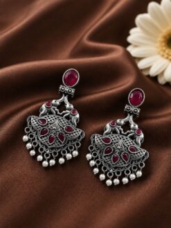 Silver Elephant Earring stylish brass jewelry design