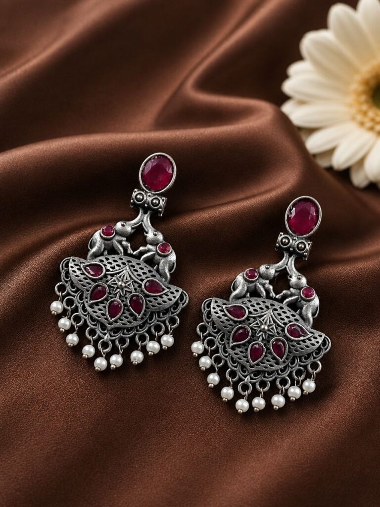 Silver Elephant Earring Stunning Jewelry for Unique Ethnic Look