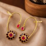 Gold Plated Meenakari Earcuff Traditional Designer Jewelry for Stylish Look