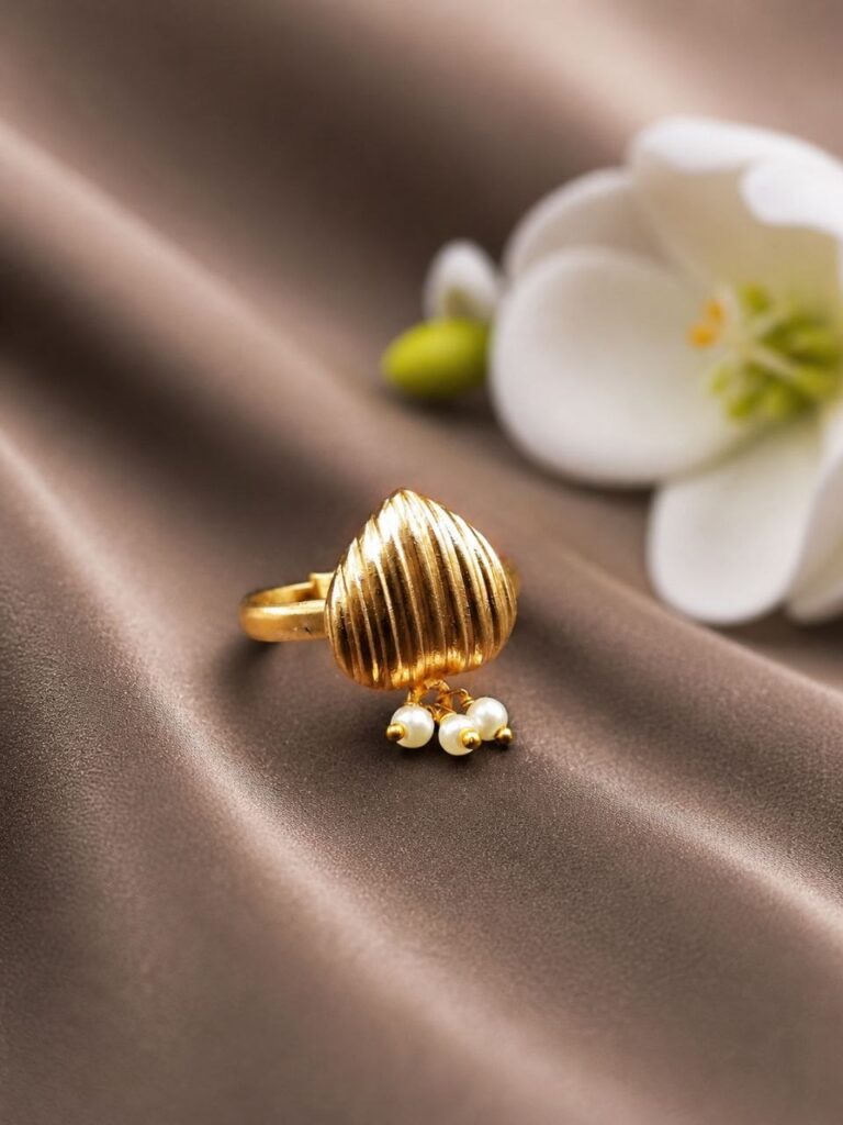 Gold Plated Heart Shape Ring Gorgeous Design for Timeless Stylish Appeal