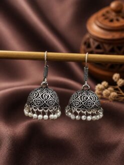 Silver Plated Earring stylish brass jewelry design