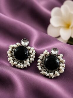Round Stud Earring stylish brass jewelry design
