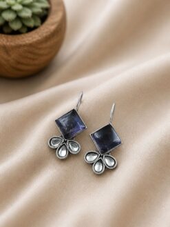 Silver Hook Earring stylish brass jewelry design