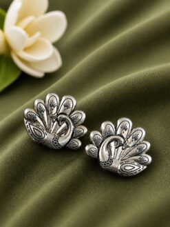 Peacock Stud Earring stylish brass jewelry design
