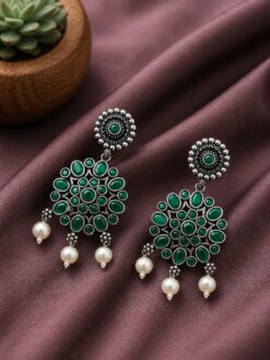 Floral Art Earring stylish brass jewelry design