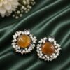 Round Stud Earring Dazzling Minimal Design for Stylish Look 5 Round Stud Earring stylish brass jewelry design