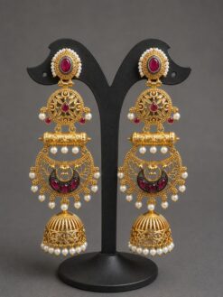 Floral Jhumka Earring stylish brass jewelry design