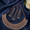 AD Necklace Set stylish brass jewelry design