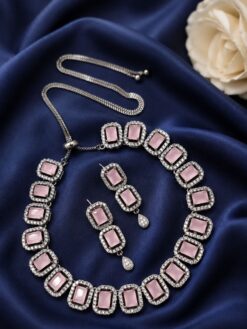 AD Necklace Set stylish brass jewelry design