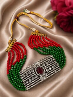 Floral AD Necklace stylish brass jewelry design