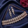 Designer AD Necklace Set stylish brass jewelry design
