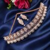 Designer AD Necklace Set stylish brass jewelry design