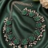 Silver Floral Necklace stylish brass jewelry design