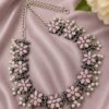 Silver Floral Necklace stylish brass jewelry design