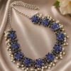 Silver Floral Necklace stylish brass jewelry design