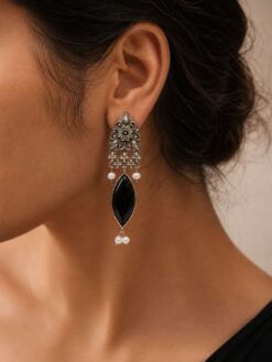 Dangler Floral Art Earring stylish brass jewelry design