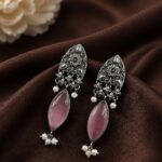 Dangler Floral Art Earring Traditional Jewelry for Beautiful Party Style - ''BabyPink''