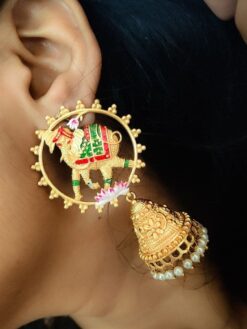 Beautiful Elephant Earring stylish brass jewelry design