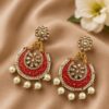 Floral Art Meenakari Earring stylish brass jewelry design