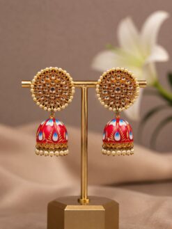 Meenakari Jhumka stylish brass jewelry design