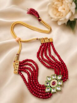 Kundan Meena Necklace stylish brass jewelry design