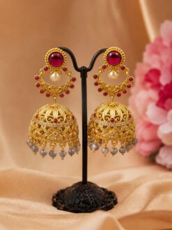 Gold Plated Jhumka Earring stylish brass jewelry design