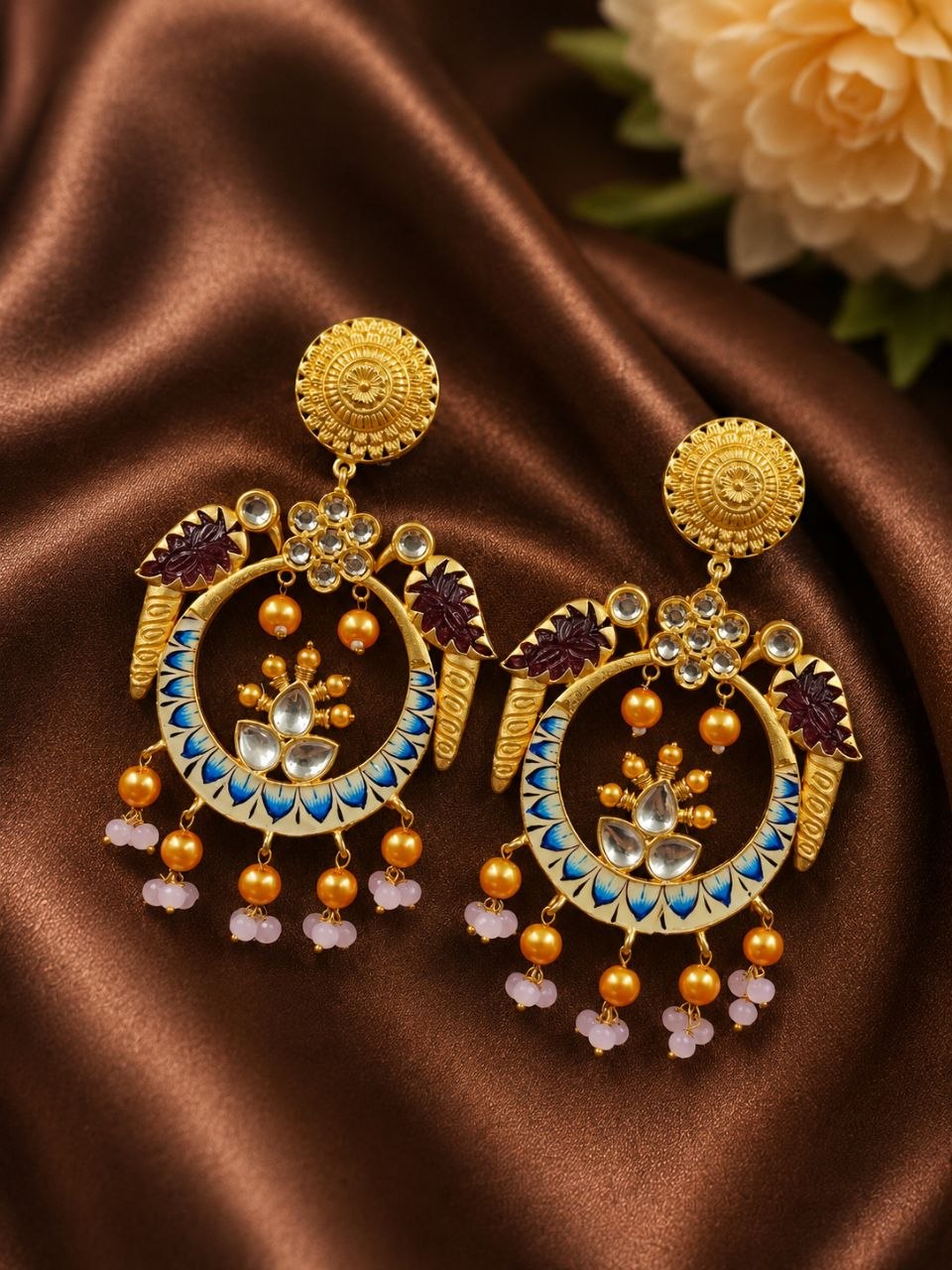 Gold Plated Parrot Earring Charming Style for Beautiful Look 1 Gold Plated Parrot Earring stylish brass jewelry design
