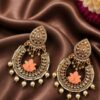 Kundan Meenakari Earring stylish brass jewelry design
