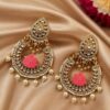 Kundan Meenakari Earring stylish brass jewelry design