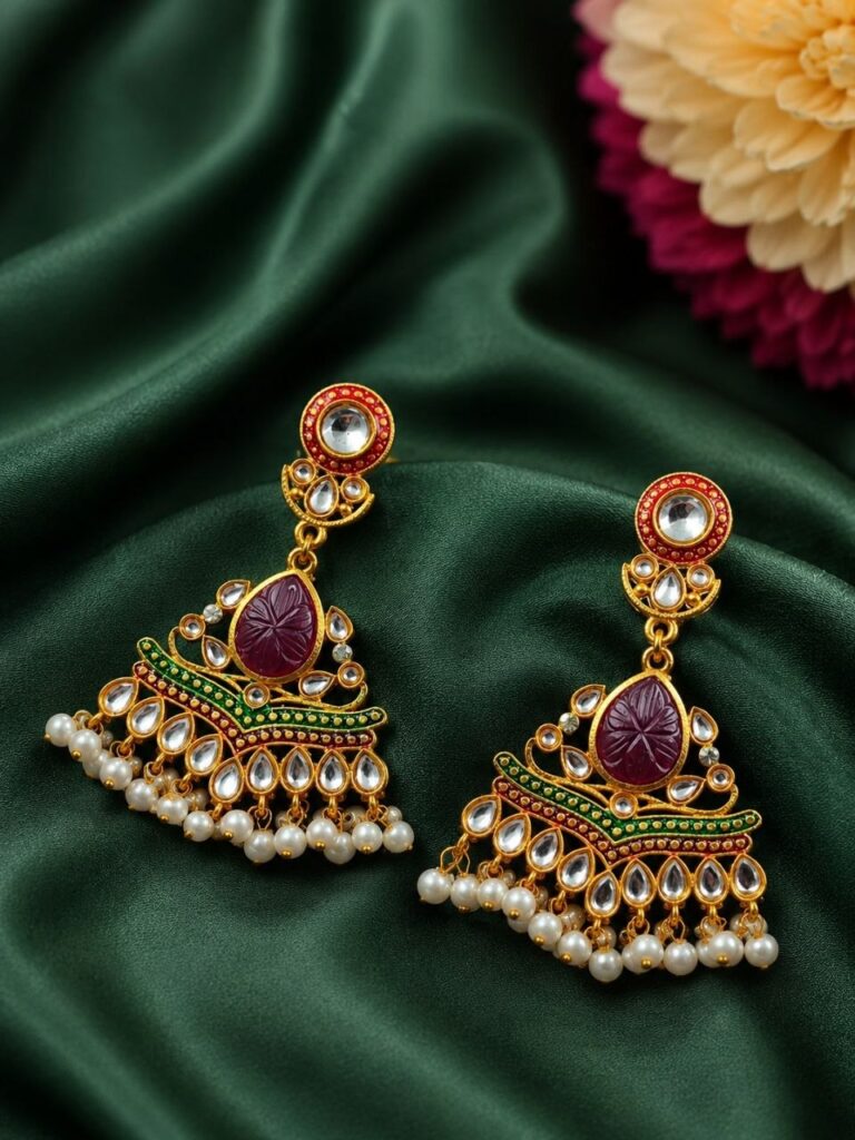 Meenakari Earring Gorgeous Traditional Design for Elegant Style