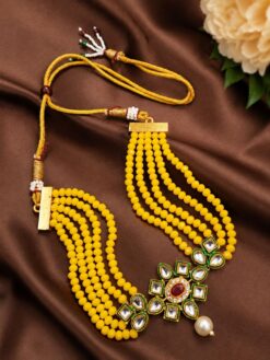 Kundan Meenakari Necklace stylish brass jewelry design