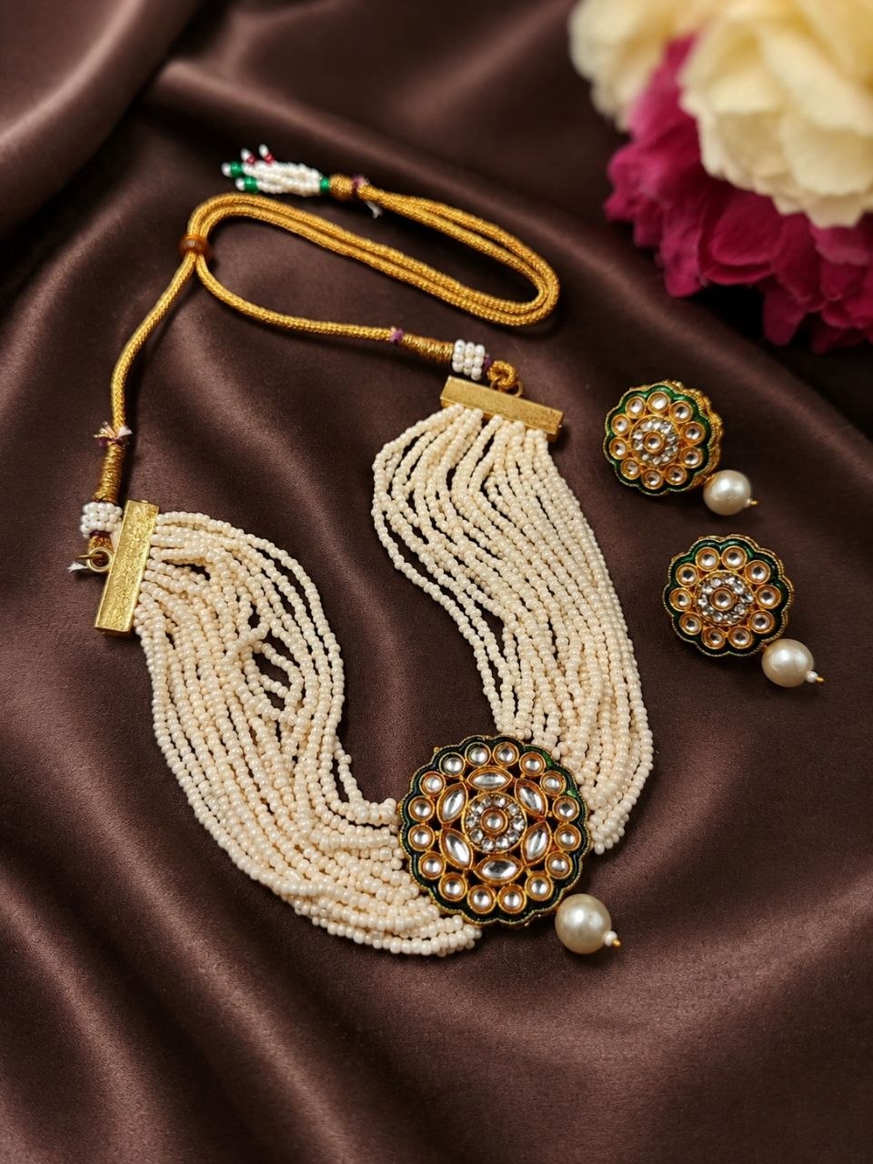 Kundan Meenakari Earring Radiant Design for Stunning Festive Wear 1 Kundan Meenakari Earring stylish brass jewelry design