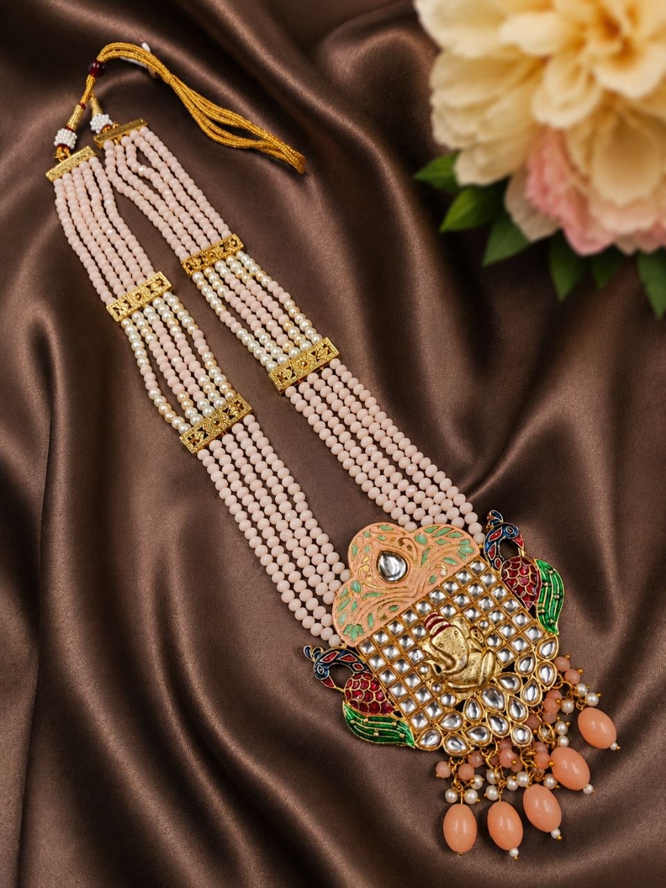 Kundan Meenakari Peacock Necklace Exquisite Style for Beautiful Look 1 Kundan Meenakari Peacock Necklace stylish brass jewelry design