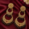 Gold Plated Earring Charming Design for Stone And Pearl Work Detailing 6 Gold Plated Earring stylish brass jewelry design