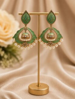 Kundan Meenakari Jhumka stylish brass jewelry design