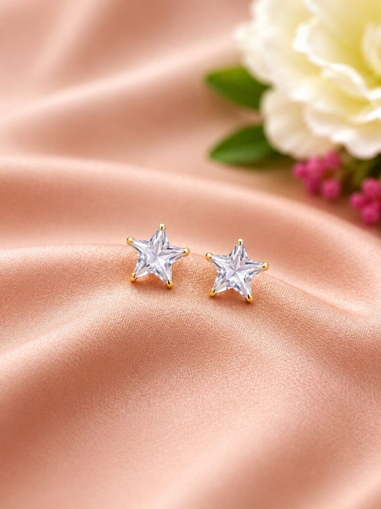 Gold Plated Star Stud Charming Design for Stylish Everyday Wear