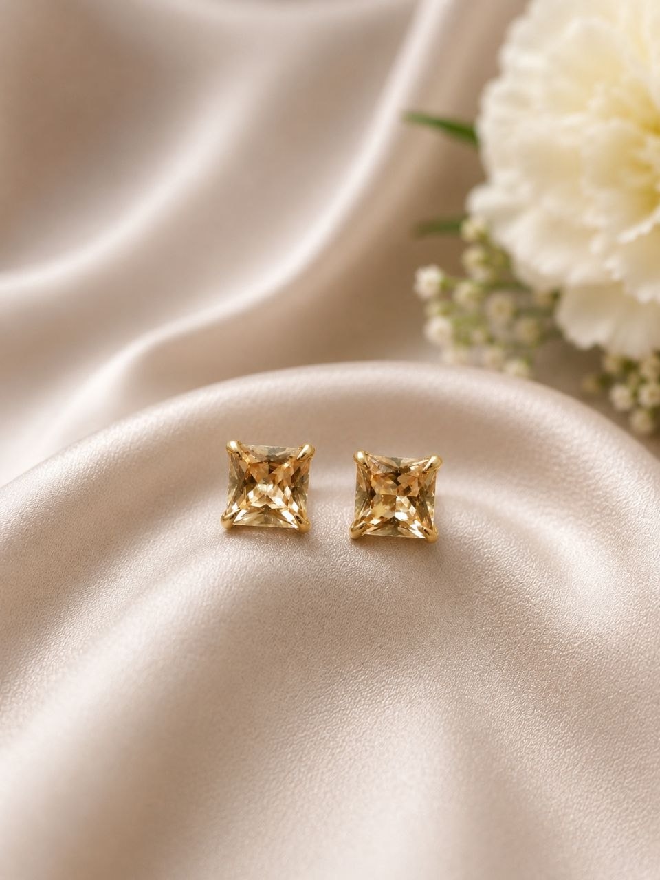 Gold Plated Square Stud Elegant Style for Modern Everyday Fashion 2 Gold Plated Square Stud stylish brass jewelry design