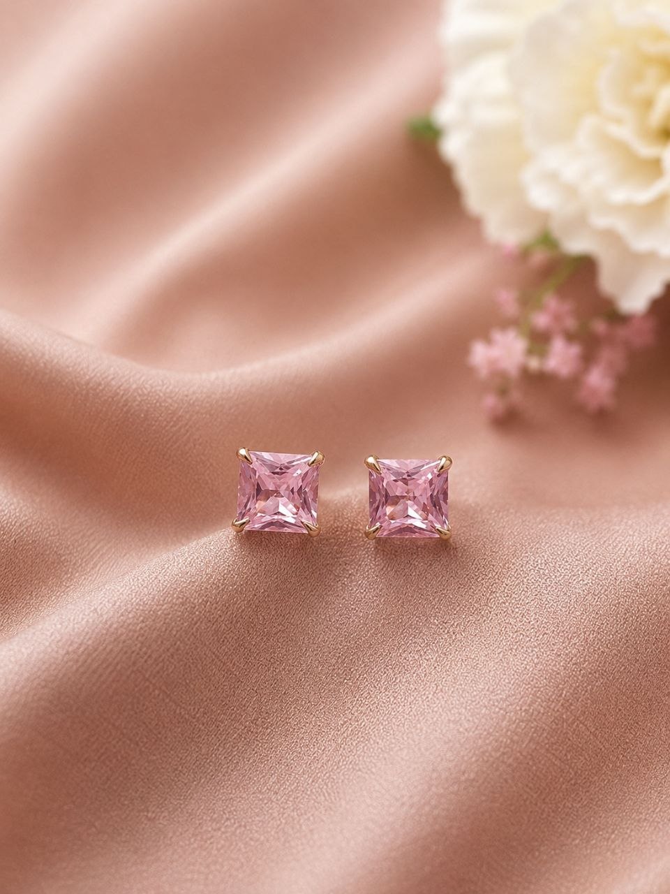 Gold Plated Square Stud Elegant Style for Modern Everyday Fashion 1 Gold Plated Square Stud stylish brass jewelry design