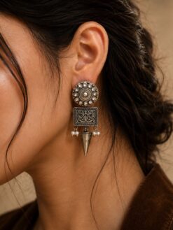 Floral Dangler Earring stylish brass jewelry design