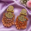 Gold Plated Earring Stylish Design for Gorgeous Beads And Pearl Work Detailing 10 Gold Plated Earring stylish brass jewelry design