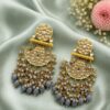 Gold Plated Earring Stylish Design for Gorgeous Beads And Pearl Work Detailing 11 Gold Plated Earring stylish brass jewelry design