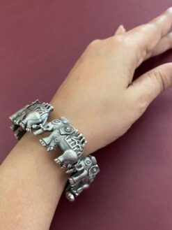 Oxidized Elephant Bangle traditional ethnic jewelry design