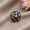 Silver Floral Ring stylish brass jewelry design