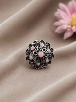 Silver Floral Ring stylish brass jewelry design